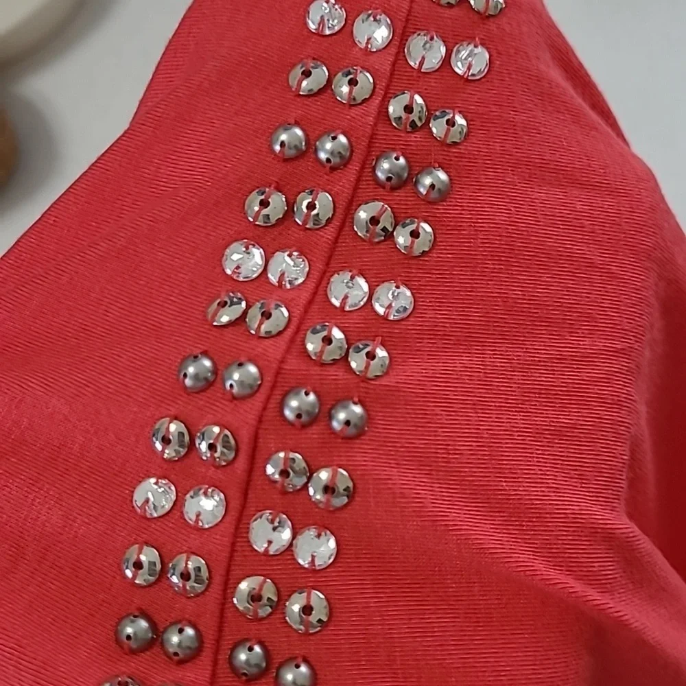 Ruby Rd. Coral Short Sleeve Top with Studded Detail - Picture 3 of 7